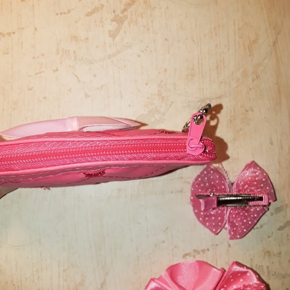 Girl's Hot Pink Headband Barrette Coin Purse Gift - Picture 7 of 8